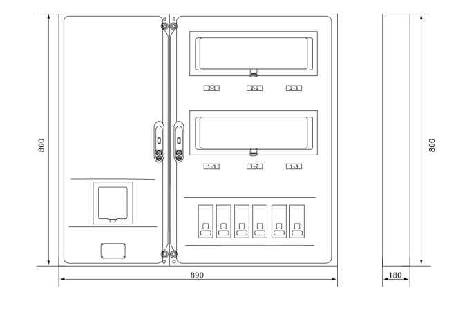Outline Dimension Drawing of Metering Box